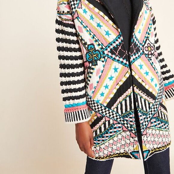 ANTHROPOLOGIE JOSEFANA JACQUARD SWEATER COAT by ALDOMARTINS - Picture 7 of 8